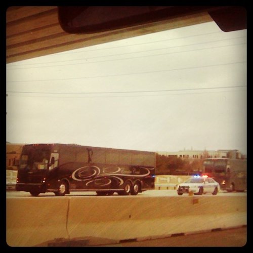 Police Escort to the Cowboy Stadium (Taken with instagram)