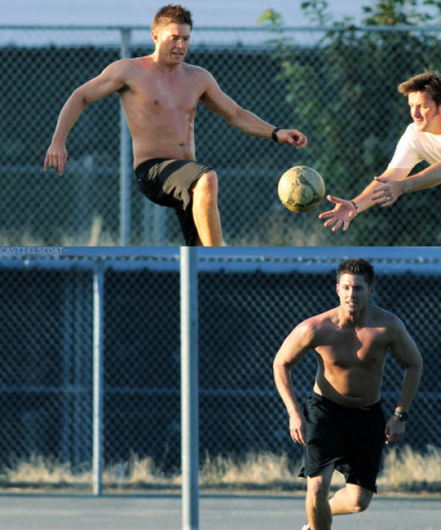 25th August 2010 the Jensen Ackles Shirtless Playing Soccer National