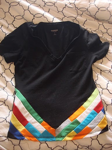My first hand-made recycled shirt! I used quilting techniques to craft the chevron design from a pallet of thrift-store tshirts. This is more of a prototype, but I think the idea might apply well to dresses, jackets, hoodies etc.