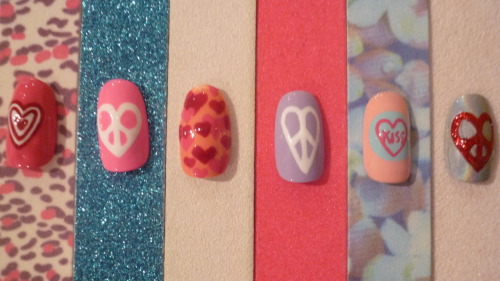 The HEART Collection Featuring: Hypnosis Heart, Peace & Love Heart (various colours), Haribo Hearts and Love Heart. All £30 in Topshop WAH Nails and Dalston 