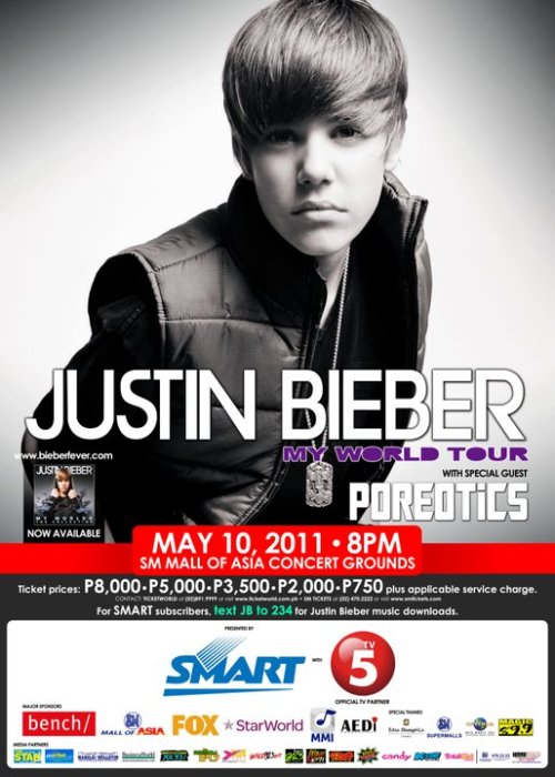 justin bieber tour poster. My World Tour: Justin Bieber