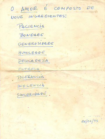 Bilhete encontrado dentro de um livro da biblioteca menezes pimentel.
06/06/1995
Autor desconhecido
 Acervo de Salomão Santana.