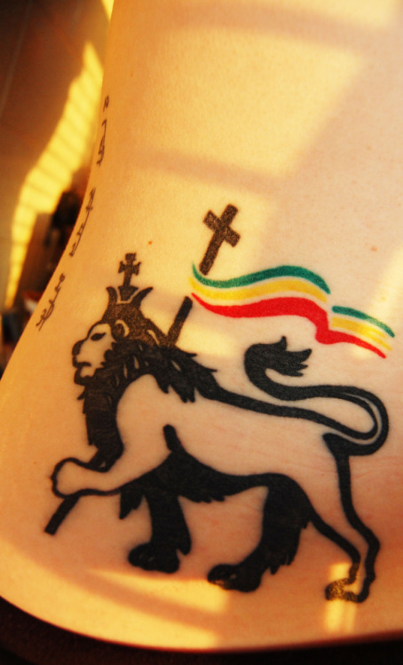 My newest tattoo and a peek of my first one My lion of Judah symbolizes 