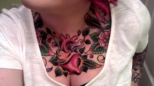 Heart chest tattoo Posted Mon March 28th 2011 at 1045pm