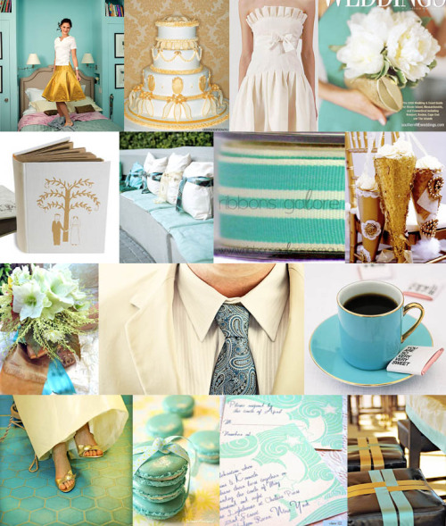 tagged as wedding inspiration board teal gold white