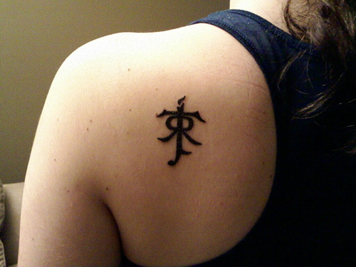 This past September I decided to get JRR Tolkien's monogram tattooed on 