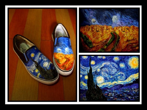 canvas shoes painting. his canvas shoes with Van