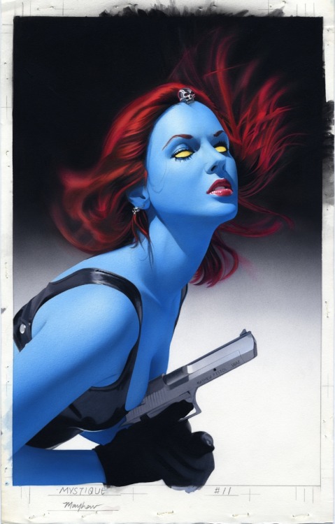 Tagged mike mayhew mystique xmen marvel acrylic airbrush cover 