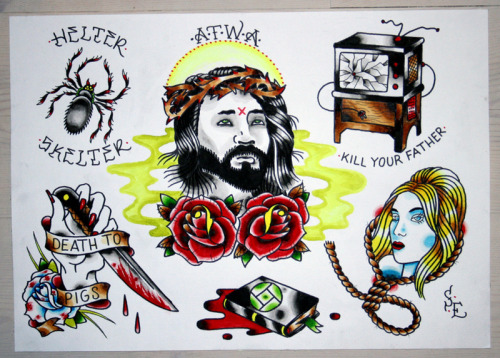 Tagged charles manson tattoo flash traditional tattoo helter skelter