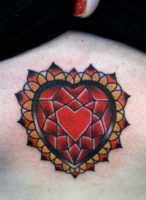 diamond tattoo. Heart-shaped diamond #tattoo