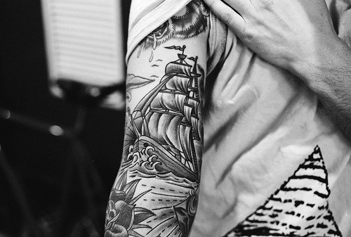 pirate ship tattoos. I adore pirate ship tattoos. (Source: fearinflight)