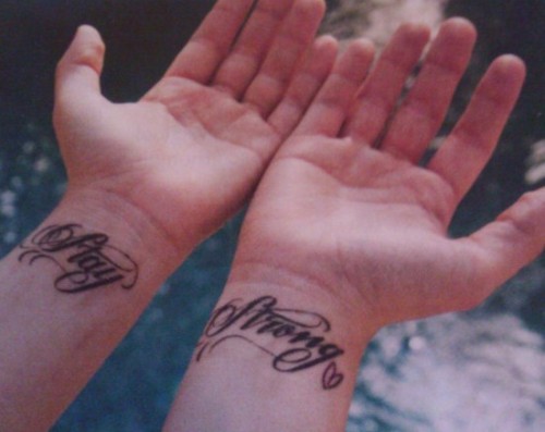 Demi Lovato's full'Stay Strong' tattoo via People Magazine 