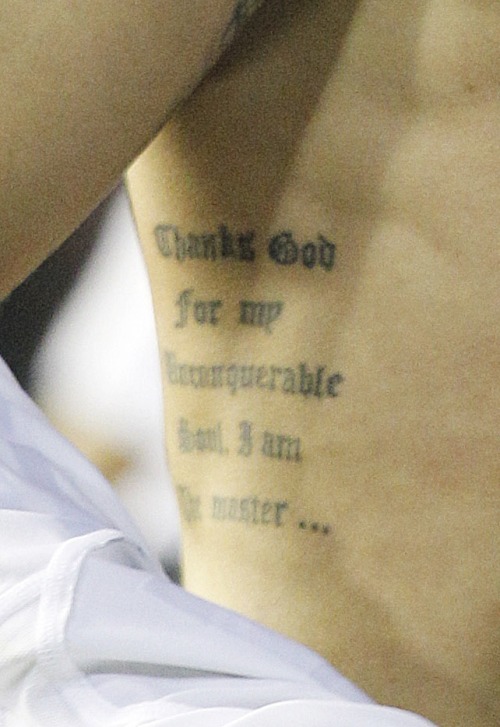 close up of his tattoo on his