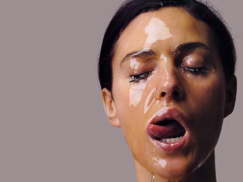 Tagged Monica Bellucci face messy cum lick mouth lips hot 