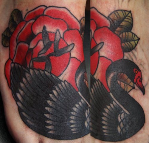 black swan tattoo images. Black swan #tattoo by Ben
