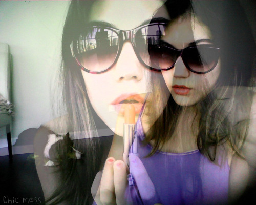 bright lipstick 2011. Sunglasses + Bright Lipstick 