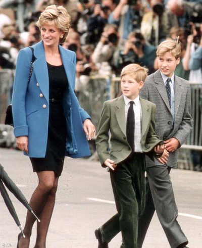 princess diana prince william and prince harry. Princess Diana and her sons
