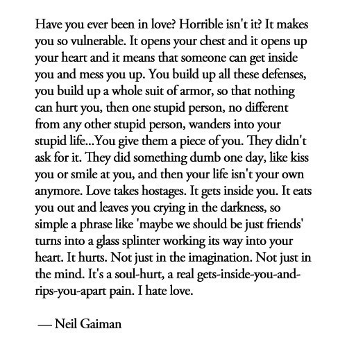 Filed under love neil gaiman quote love quotes relationships couples
