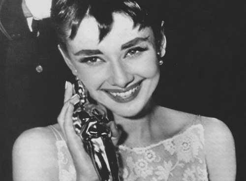 View high resolution Actress Audrey Hepburn 19291993 at the 26th Annual 