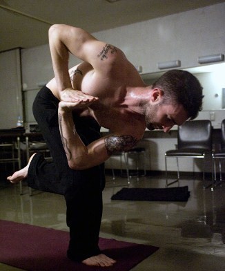 adam levine shirtless. Adam Levine doing yoga.