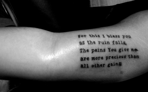 fuckyeahtattoos The last two lines of my favorite poem by CS Lewis As 