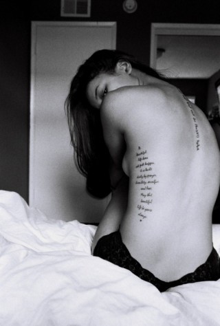  girl tattoo rib tattoo text lettering
