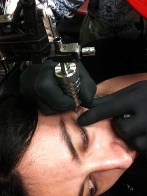 Getting his teardrop tattoo