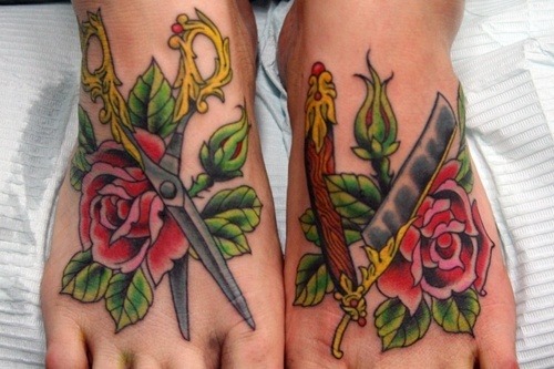 Tags ink tattoo beautiful foot tattoo filligree tattoo ink tattoos scissor