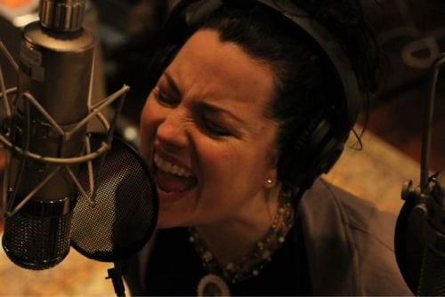 Amy Lee of Evanescence in the studio It's been a while since new music has