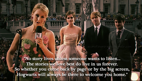‘Hogwarts will always be there to welcome you home’ 
brb sobbing