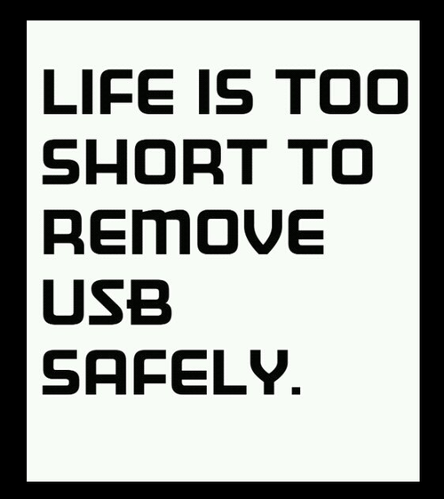 Life is too short to remove USB safely quotes 