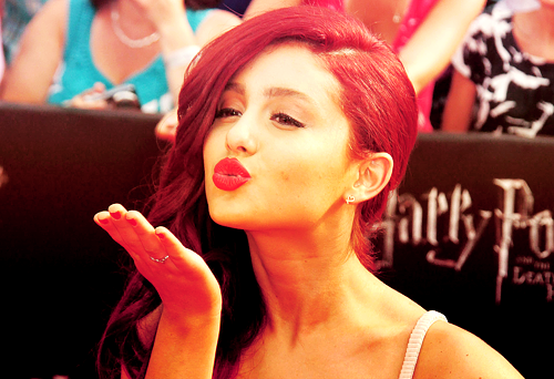 tags ariana grande red lips red lipstick makeup fashion victorious cat 