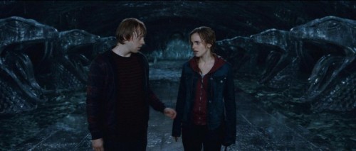 Chamber of Secrets scene, right before Ron and Hermione kiss 
