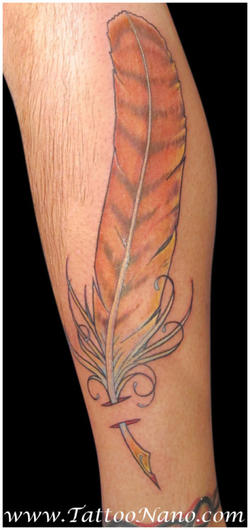 Hawk Feather Quill tattoo that i did