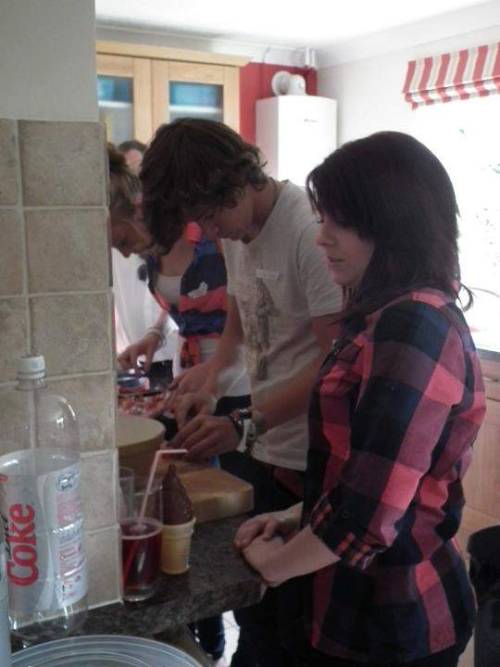 Harry at a family BBQ yesterday. 
