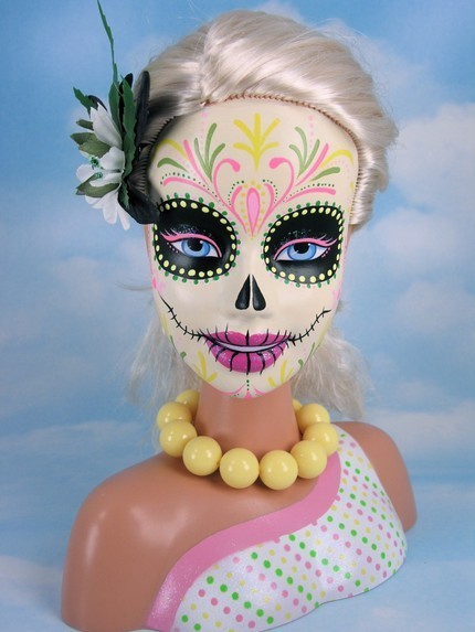 kittydoom:  Custom painted Barbie head by jammerdesignz