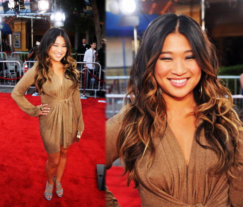 Jenna Ushkowitz arrives at the premiere of Glee 3D the concert movie (Aug. 6)