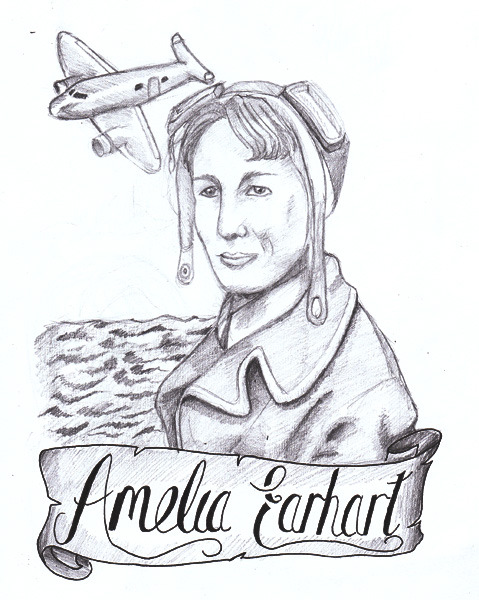 Amelia Earhart inspirational woman So I decided to do a tattoo design 