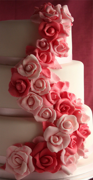 pictures of pink wedding cake