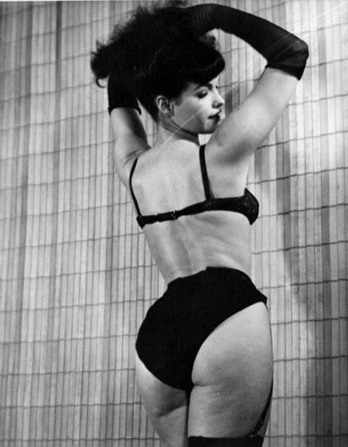 Tagged bettie page lingerie back Black and White beautiful legend