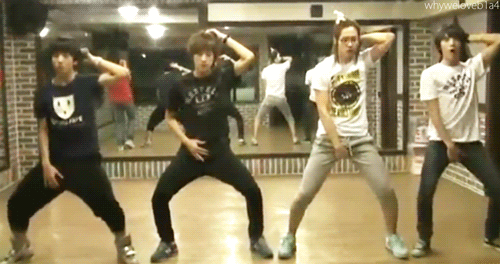 perogogo:  Soft Left Side: Modest Jinyoung holds his lower stomach, while cutie Baro hold his inner thigh but both spread their legs the widest Into it Right side: Secretly sexy CNU &amp; Mischievous Chansik both GRAB THEIR CROTCHES LIKE THERE IS NO TOMORROW. AW YEAH. Moral of the story: B1A4 ARE AMAZING. THE END. 