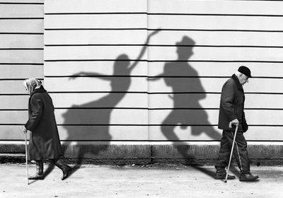 beautiful shadow photography
it goes great with this qutoe I found online:
Everyone is the age of their heart -Guatemalan Proverb
