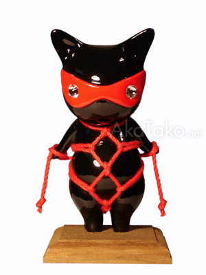 Red Mask Black Cat Kinbaku Doll