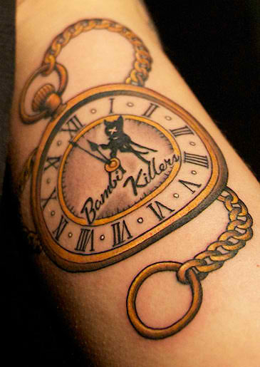 Pocket clock tattoo by Tim Hendricks Source nyink 