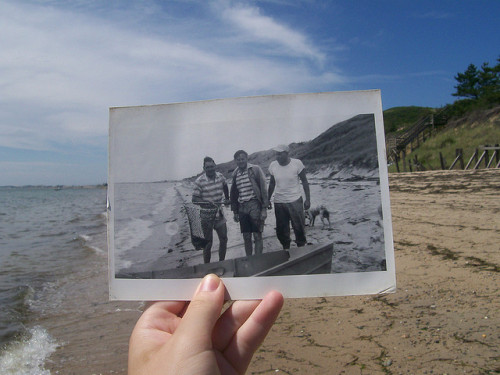  
Dear Photograph,40 years ago my grandpa and his brothers stormed the beach at the Cape. I wish the tide would carry me back and let me hop on board to listen in and laugh for just a little while.Alice
