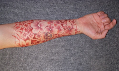 This is my beautiful new forearm All of my tattoos have Buddhist reference