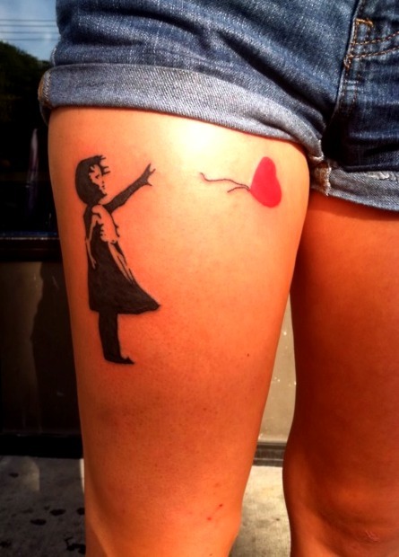 My 9th tattoo Banksy's There is Always Hope 