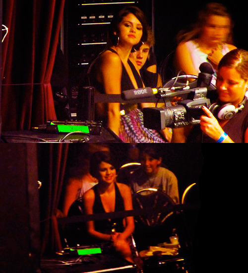 
 Selena Gomez Backstage at Demi Lovato’s Concert With  Justin Bieber at Club Nokia in Los Angeles, CA. (Sept. 23)
