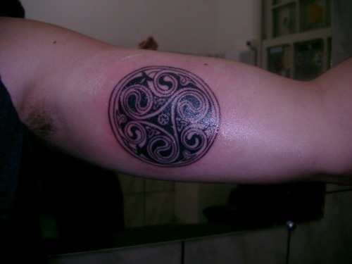 My first tattoo celtic symbol triskele with strong meaning 