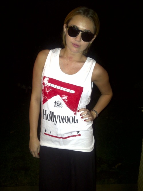 Check out Miley in the SMHP Stoogies tank from the NEW Fall line! This is Miley&#8217;s favorite shirt from the new line. This shirt is going FAST! Get it now before its too late! This shirt will sell out! Check out the entire girls line and get your shirt here! http://www.killbrandstore.com/collections/trace-cyrus-smhp-womens-arrivals